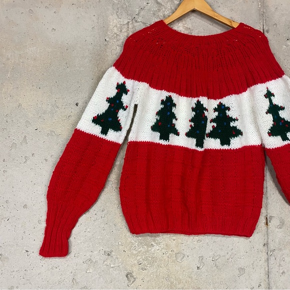 Christmas Tree Round Neck Long Sleeve Sweater